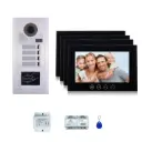 Système d'interphone 10 pouces 4 unités Kits  avec caméra de porte interphone vidéo